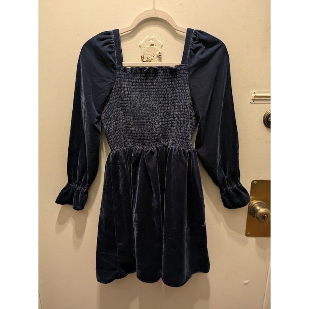 Janie and Jack Navy Velvet Dress Girls 14 Holiday Party